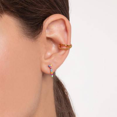 Clou d'oreille Unique Pierres Colorées Doré, H2138-488-7 - Thomas Sabo