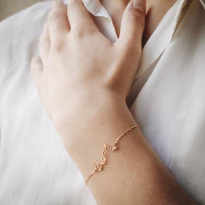 750 Rose Gold & Diamond Arabic Name Bracelet, 15 cm to 19 cm - Rosatella