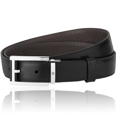 Ceinture homme en cuir noir doublée 6008