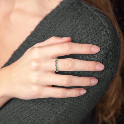 Bague Or Blanc 375 ou 750, Emeraudes 0,50 ct - Aurora