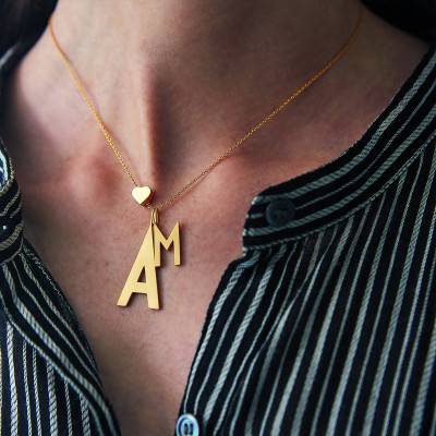 Pendentif lettre F charm plaqué or - Design Letters