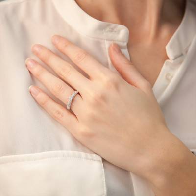 Solitaire Roxane, diamants GSI2 & Or Blanc 750 - Alliantine