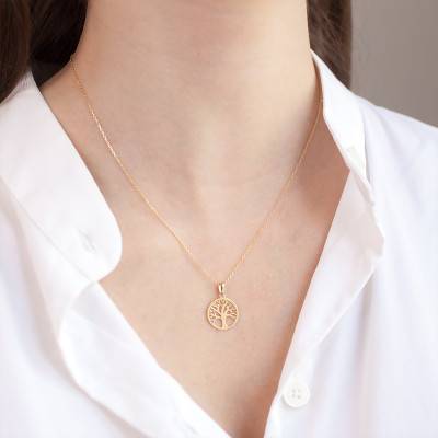 Yellow Gold Tree of Life Pendant - Vandona