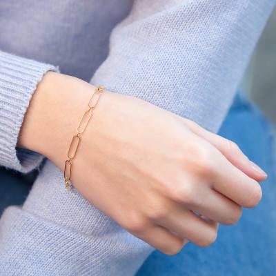 Bracelet plaqué or, Longueur 19 cm - Naïades