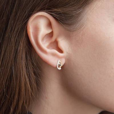 Boucles d'oreilles en 2 Ors 750 & Saphir - Joelli