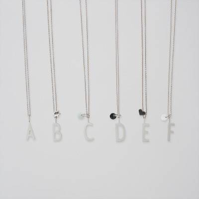 Pendentif lettre D charm argent massif - Design Letters