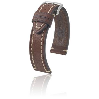 Hirsch Massai Ostrich Leather Watch Strap - Golden Brown - L - 20mm / 16mm - Shi