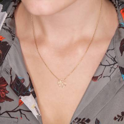 Collier arbre de vie plaqué or, Longueur 45 cm - Naïades