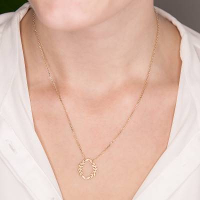 Collier feuilles plaqué or, Longueur 45 cm - Naïades