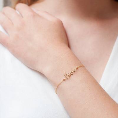Bracelet Love Or Jaune 375, Longueur 15 à 18 cm - Scarlett or Scarlett