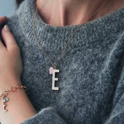 925 Silver Letter U Charm Pendant - Design Letters