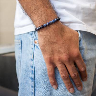 Bracelet Pierre de Sable Bleu et Lapiz Lazuli - Lauren Steven