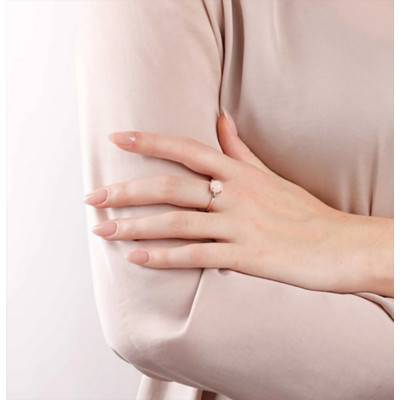 Félicia Faceted Briole Pink Quartz Ring - Size 48 - Bronzallure