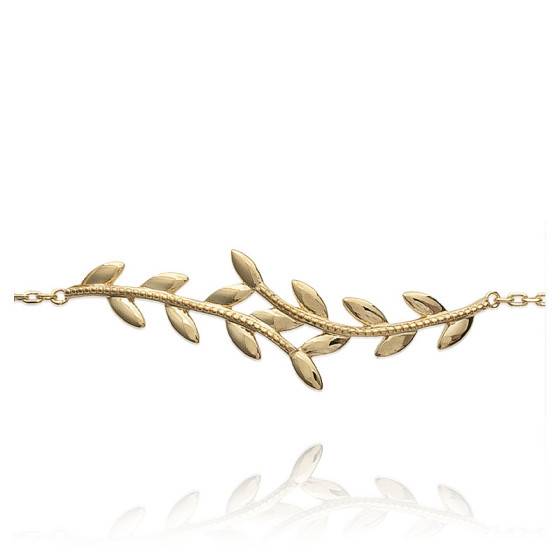 Bracelet 'Feuilles De Laurier' En Plaqué Or 18 Carats (750/1000) - Marque Bijouxia | Neuf Avec étiquettes