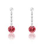 Boucles d'oreilles pendantes Saphir Rouge Percé Or Rose 750 - Ocarat