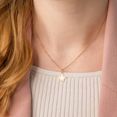 375/1000 or 750/1000 Yellow Gold Star Pendant - Emanessence