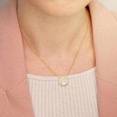 Collier Lettres et coeur, Or Jaune 375 & diamant, Longueur 42 cm - Scarlett or Scarlett