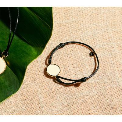 Bracelet Gabriel Blanc Sable Plaqué Or, Longueur 22 cm - Bangle-up
