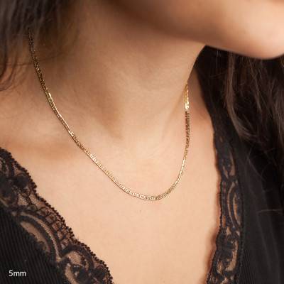 Chaîne Maille Marine en Or Jaune 750, Longueur 50 cm, Largeur de 1,50 mm à 6 mm - Manillon