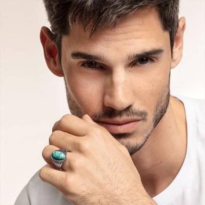 925 Silver & Turquoise Signet Ring - TR2241-878-17 - Thomas Sabo