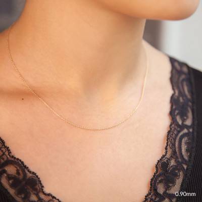 750/1000 Yellow Gold Cable Chain, 70 cm, Width from 0.90 mm to 3 mm - Manillon