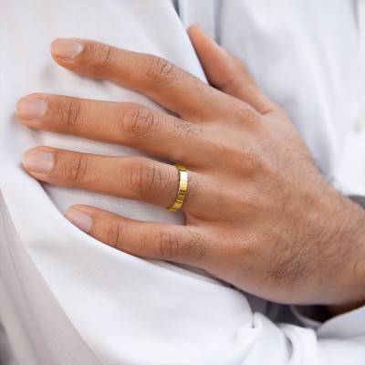 750/1000 Yellow Gold Standard Ribbon Wedding Ring, Width 3.50 mm - Ponce
