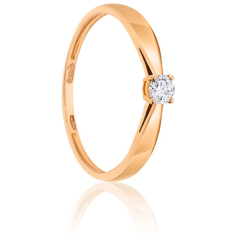 Solitaire bague 2024 or rose