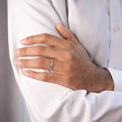 Alliance Demi-Jonc en Palladium, Largeur 3 mm - Fair'Belle