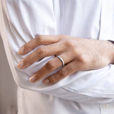 Alliance Demi-Jonc en Palladium, Largeur 3,50 mm - Fair'Belle