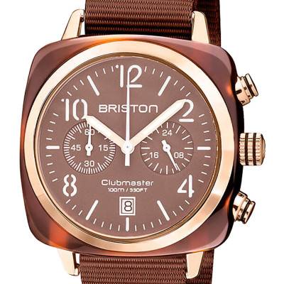 Clubmaster Classic Chrono Terracotta Chocolate Watch - Briston