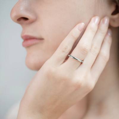 Platinum Comfort Parisian Wedding Ring, 2 mm Width - Ponce