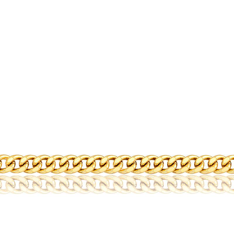 Bracelet Gourmette, Or Jaune 375, Longueur 22 cm, Largeur 1,20 mm à 2,10 mm - Manillon