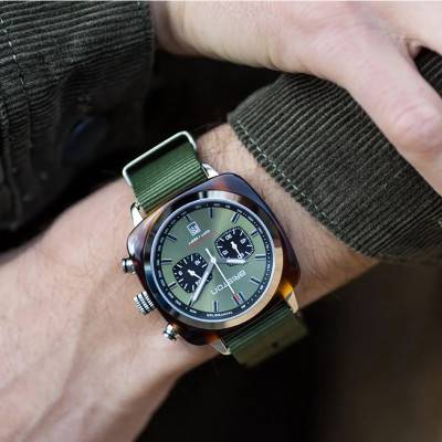 "Olive Green Clubmaster Sport Watch 20142.SA.TS.26.NOL" - Briston