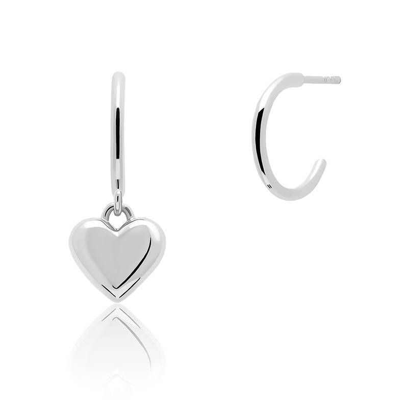 Boucles d'oreilles coeur en argent