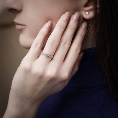 Bague Solitaire Alice Diamant 0,30 ct & Or Blanc 750 - Alliantine