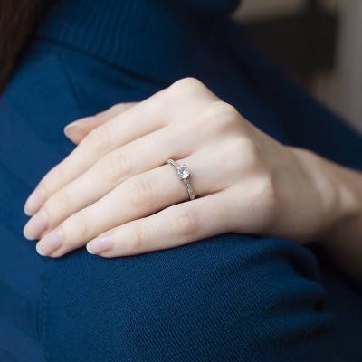 Bague Solitaire Alice Diamant 0,50 ct & Or Blanc 750 - Alliantine