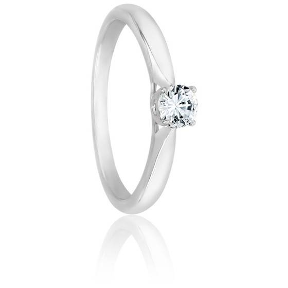 Bague Pendentif Delfino - Solitaire Or Blanc 18cts - Diamants VS/G