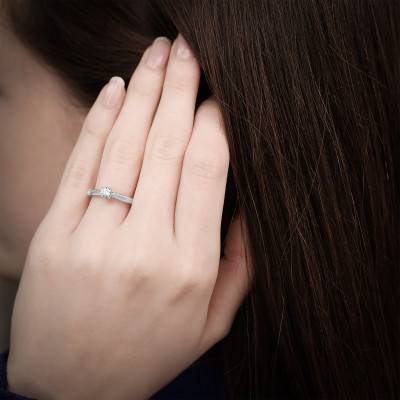 Bague Solitaire Love Diamant GSI2 0,30 ct & Or Blanc 750 - Alliantine
