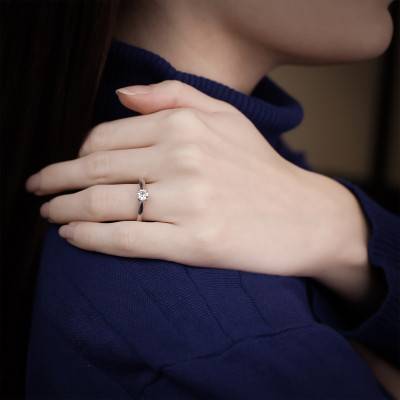 Bague Solitaire Love Diamant GSI2 0,40 ct & Or Blanc 750 - Alliantine