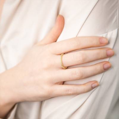 375/1000 Yellow Gold & Yellow Sapphire Half Eternity Band - Aurora