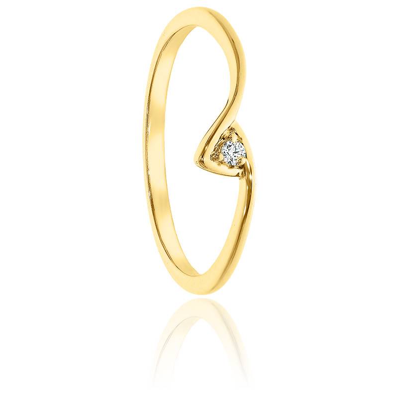 Bague Triangle Or Jaune Diamant Juweel Ocarat