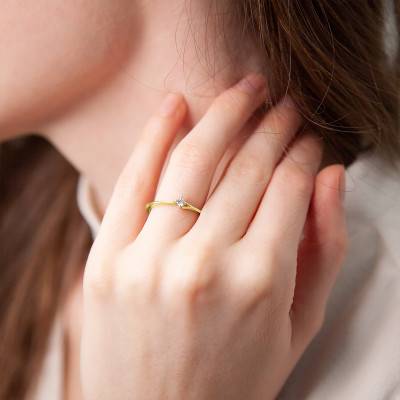 Bague Solitaire Eloi Or Jaune 375 & Diamant - Juweel