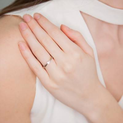 Bague Solitaire Evia 2 Ors 375 & Diamant - Juweel