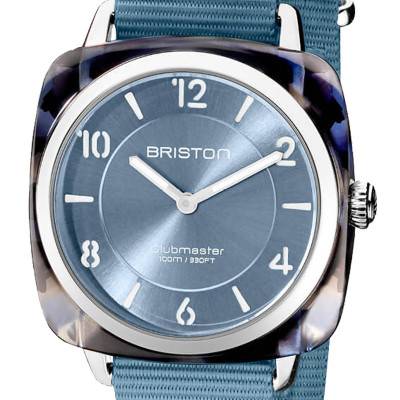 Briston Glacier Blue Clubmaster Chic Acétate Watch 21536.SA.UB.25.NIB - Briston