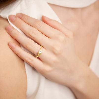 Bague Goutte Or Jaune & Diamants - Juweel