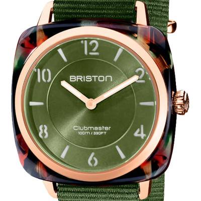 Olive Green Acetate Clubmaster Chic Watch 21536.PRA.UG.26.NOL - Briston