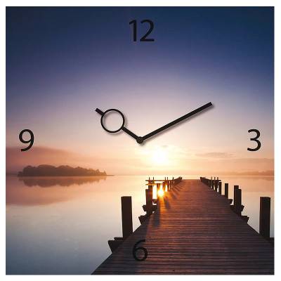 Horloge murale en verre - coucher de soleil VP40060 - Vedette