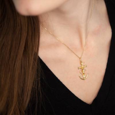 Yellow Gold Camargue Cross Pendant - Vandona