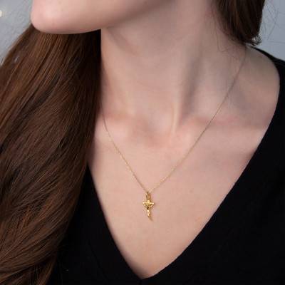 Yellow Gold Christ Cross Pendant - Vandona