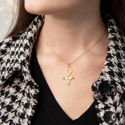 Yellow Gold Agadez Cross Pendant - Vandona